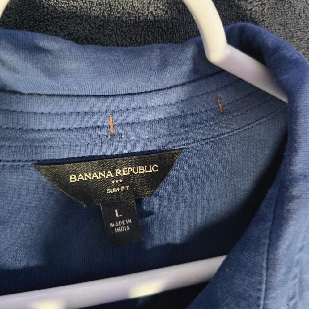Banana Republic Slim Fit Shirt Long Sleeve Button Up Pockets Blue‎ L